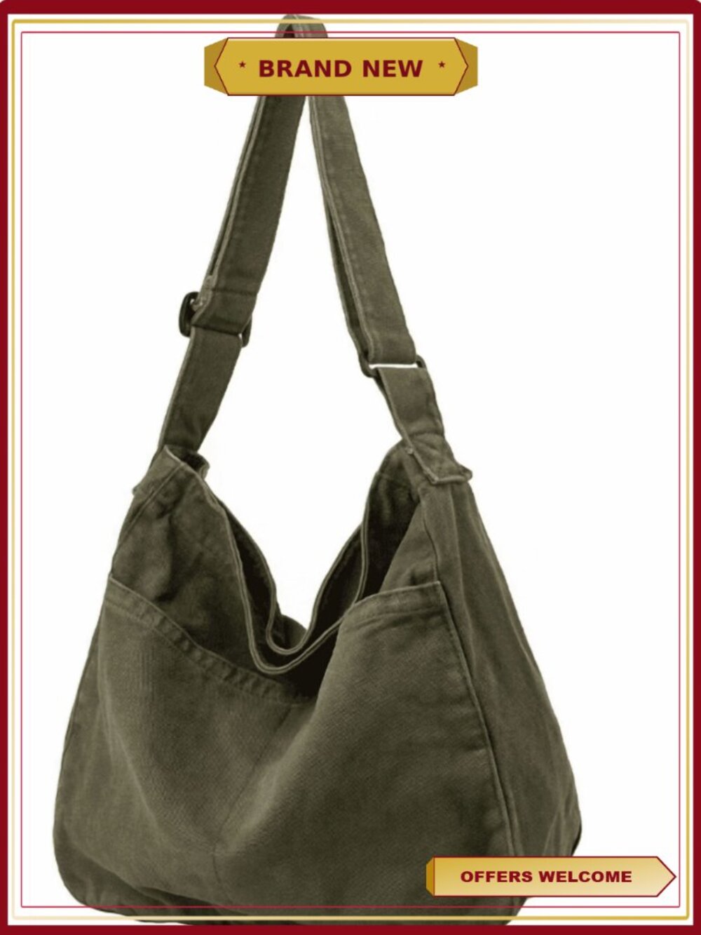 Canvas Tote Bag Reusable Shoulder Bag for Shopping Travel Daily Use